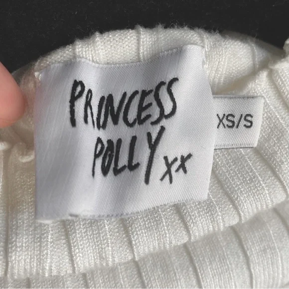 Princess Polly Grand Gestures Ribbed Cropped Turtleneck Top White ( size XS-S ) - Picture 4 of 4